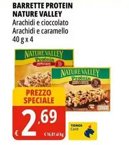 Tigros Barrette protein NATURE VALLEY offerta
