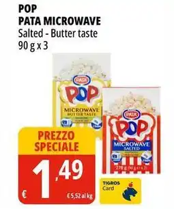 Tigros Pop pata microwave offerta