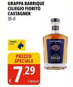 Tigros Grappa barrique ciliegio fiorito CASTAGNER offerta