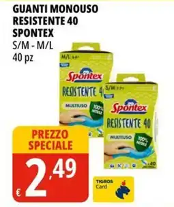 Tigros Guanti monouso resistente 40 SPONTEX offerta