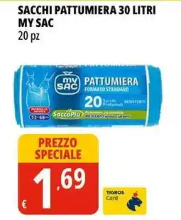 Tigros Sacchi pattumiera 30 litri MY SAC offerta
