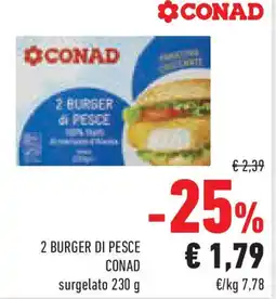 Conad Superstore 2 burger di pesce CONAD offerta
