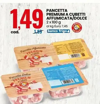 Eurospin La bottega del gusto - cubetti di pancetta affumicata premium 200 g(ml) offerta