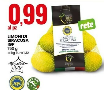 Eurospin Limoni di siracusa igp offerta