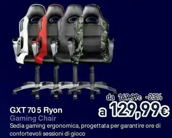Unieuro Gxt 705 ryon sedia da gaming per pc nero offerta