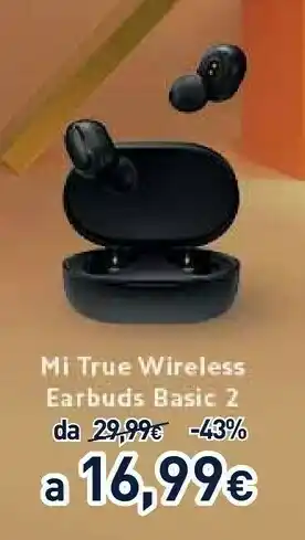 Unieuro Mi true wireless earbuds basic 2 cuffie auricolare bluetooth nero offerta