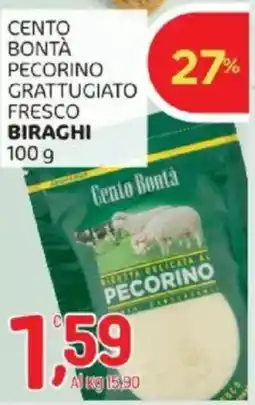 Crai Cento bontà pecorino grattugiato fresco BIRAGHI offerta