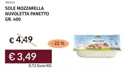 Prezzemolo e Vitale Sole mozzarella nuvoletta panetto offerta