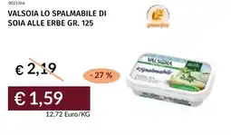 Prezzemolo e Vitale Valsoia lo spalmabile di soia alle erbe offerta
