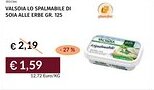Prezzemolo e Vitale Valsoia lo spalmabile di soia alle erbe offerta