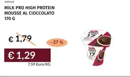 Prezzemolo e Vitale Milk pro high protein mousse al cioccolato offerta