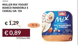 Prezzemolo e Vitale Muller mix yogurt bianco mandorle e cereali offerta
