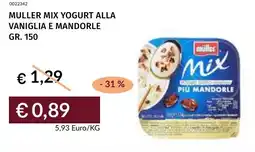 Prezzemolo e Vitale Muller mix yogurt alla vaniglia e mandorle offerta