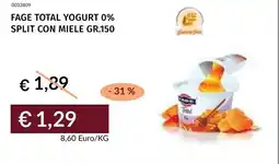 Prezzemolo e Vitale Fage total yogurt 0% split con miele offerta