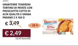 Prezzemolo e Vitale Granterre teneroni tortino di patate con prosciutto cotto di alta qualita e grana padano offerta