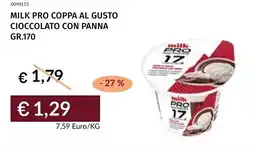 Prezzemolo e Vitale Milk pro coppa al gusto cioccolato con panna offerta