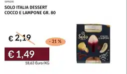 Prezzemolo e Vitale Solo italia dessert cocco e lampone offerta