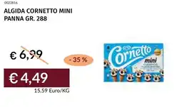 Prezzemolo e Vitale Algida cornetto mini panna offerta