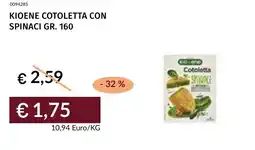 Prezzemolo e Vitale Kioene cotoletta con spinaci offerta