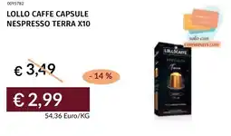 Prezzemolo e Vitale Lollo caffe capsule nespresso terra x10 offerta