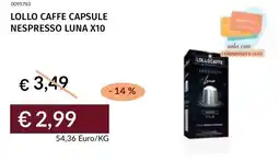 Prezzemolo e Vitale Lollo caffe capsule nespresso luna x10 offerta