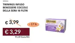 Prezzemolo e Vitale Twinings infuso benessere coccole della sera 18 filtri offerta