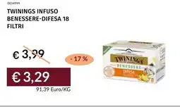 Prezzemolo e Vitale Twinings infuso benessere-difesa 18 filtri offerta