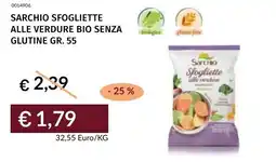 Prezzemolo e Vitale Sarchio sfogliette alle verdure bio senza glutine offerta