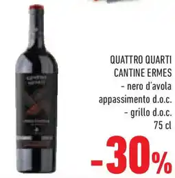 Conad Superstore Quattro quarti CANTINE ERMES nero d'avola appassimento d.o.c. grillo d.o.c. offerta