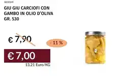 Prezzemolo e Vitale Giu giu carciofi con gambo in olio d'oliva offerta
