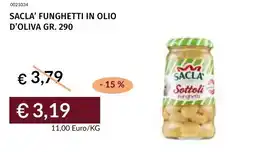 Prezzemolo e Vitale Sacla' funghetti in olio d'oliva offerta