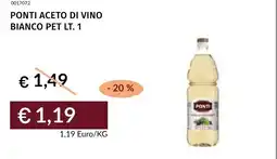 Prezzemolo e Vitale Ponti aceto di vino bianco pet offerta
