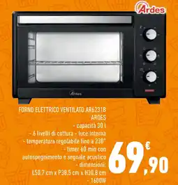 Conad Superstore Ardes forno elettrico ventilato AR6231B offerta