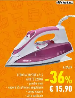 Conad Superstore Ferro a vapore 6215 ariete 2200W Ariete offerta