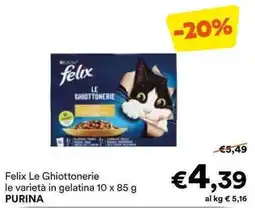 Unes Felix Le Ghiottonerie le varietà in gelatina PURINA offerta