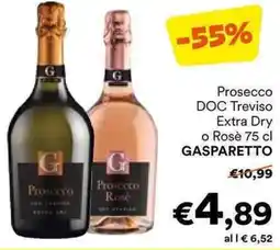 Unes Prosecco DOC Treviso Extra Dry o Rosè GASPARETTO offerta