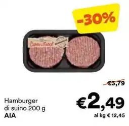Unes Hamburger di suino AIA offerta