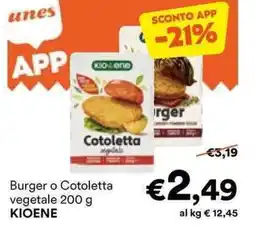 Unes Burger o Cotoletta vegetale KIOENE offerta