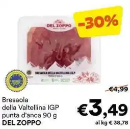 Unes Bresaola della Valtellina IGP punta d'anca DEL ZOPPO offerta