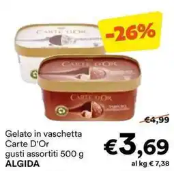 Unes Gelato in vaschetta Carte D'Or gusti assortiti ALGIDA offerta