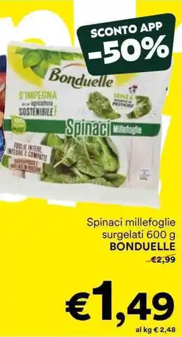 Unes Spinaci millefoglie surgelati BONDUELLE offerta