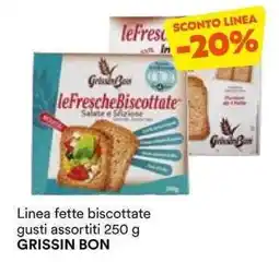Unes Linea fette biscottate gusti assortiti GRISSIN BON offerta