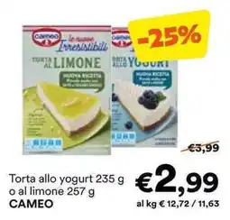 Unes Torta allo yogurt o al limone CAMEO offerta
