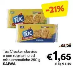 Unes Tuc Cracker classico o con rosmarino ed erbe aromatiche SAIWA offerta