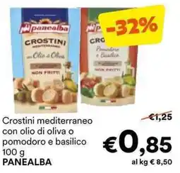 Unes Crostini mediterraneo con olio di oliva o pomodoro e basilico PANEALBA offerta