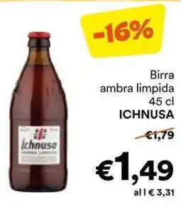 Unes Birra ambra limpida ICHNUSA offerta