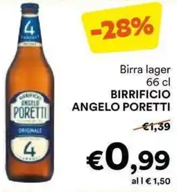 Unes Birra lager BIRRIFICIO ANGELO PORETTI offerta