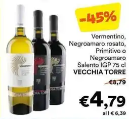 Unes Vermentino, Negroamaro rosato, Primitivo o Negroamaro Salento IGP VECCHIA TORRE offerta