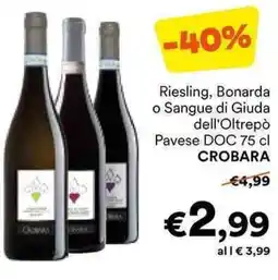 Unes Riesling, Bonarda o Sangue di Giuda dell'Oltrepò Pavese DOC CROBARA offerta