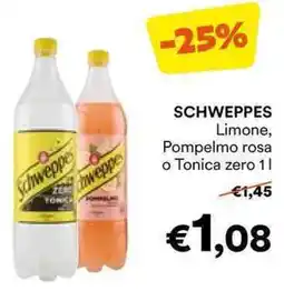 Unes SCHWEPPES Limone, Pompelmo rosa o Tonica zero offerta